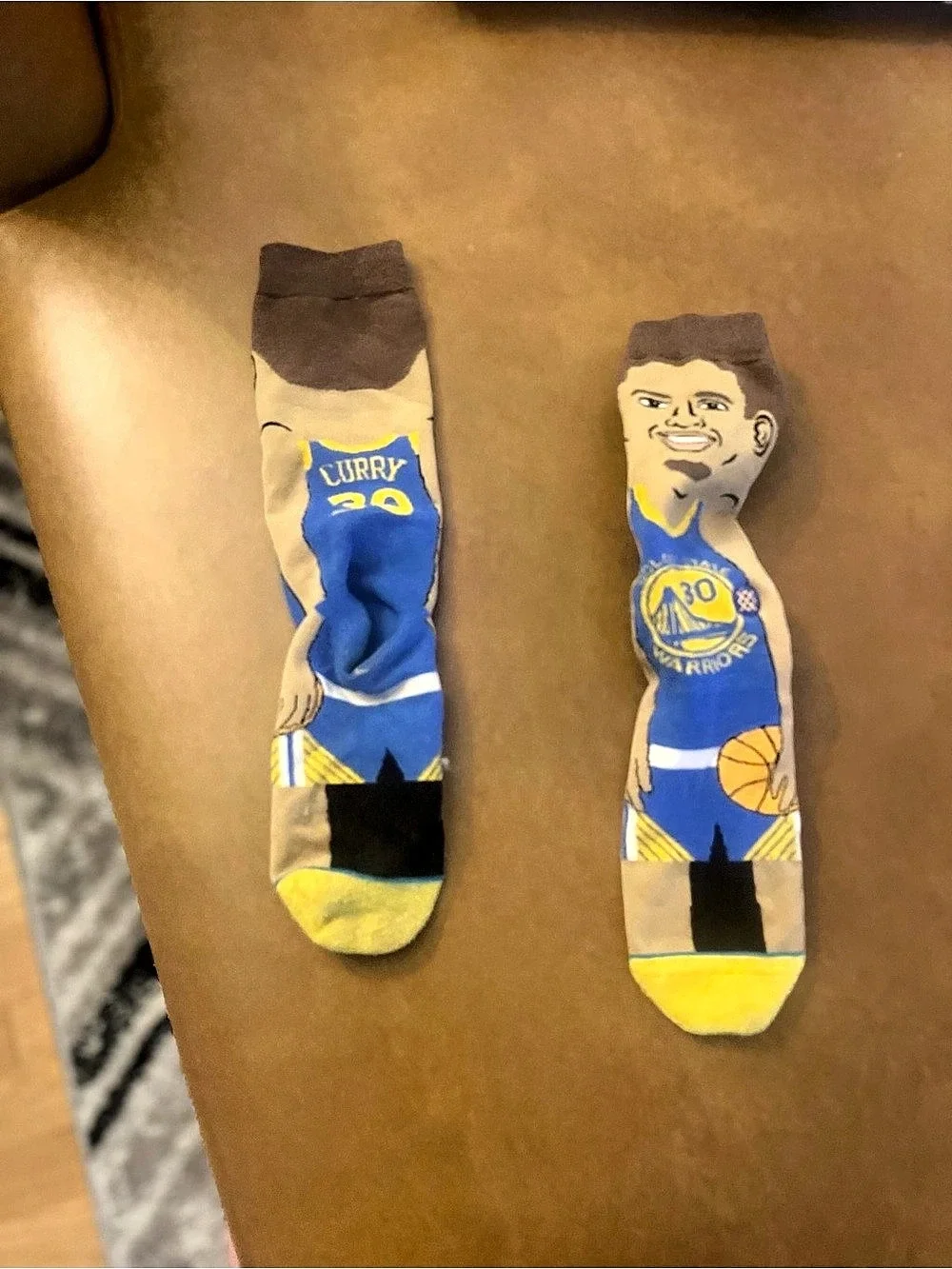 Golden State Warriors Basketball Socks Blue & Yellow Like New